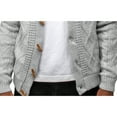 thumbnail image 5 of X RAY JEANS Mens Faux Shearling Shawl Collar Cable Knit Cardigan Sweater, Light Grey, L, 5 of 7