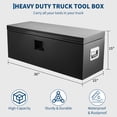 thumbnail image 3 of 36" Black Steel Truck Bed Tool Box with Dual Hydraulic Supports, Heavy Duty Trailer Tongue Storage Chest, 36" x 15" x 15", 3 of 7
