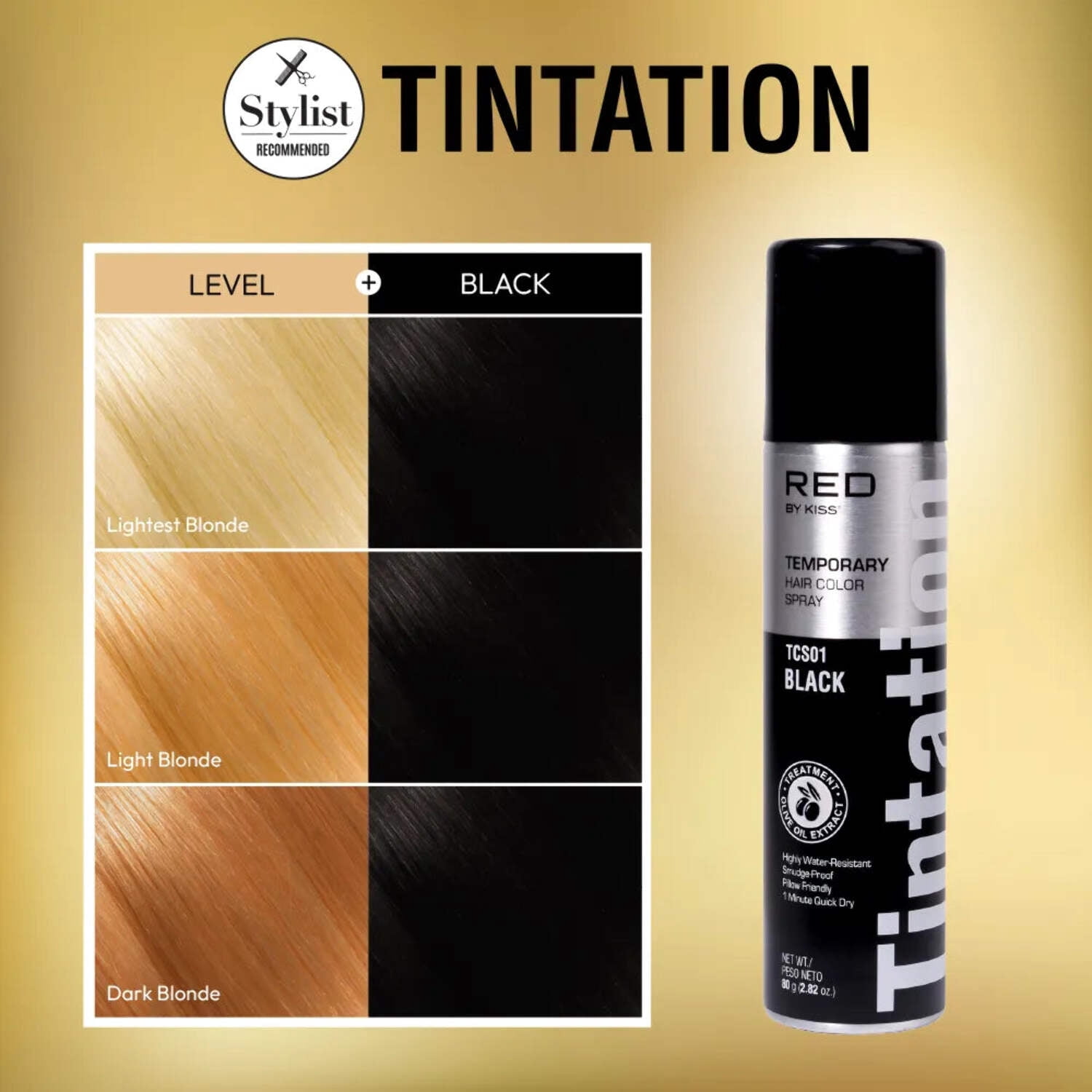 Red By Kiss Temporary Hair Color Dye Spray, Quick Dry & Smudge Proof, Styling Spray for Event, Fast Drying