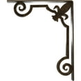 thumbnail image 4 of Ekena Millwork 2"W x 12"D x 15"H Fleur De Lis Wrought Iron Bracket, (Triple center brace), Antiqued Pale Gold, 4 of 8