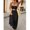 Black, variant on Womens Black Halter Bodycon Maxi Dress Cutout Waist Beaded Detail Summer