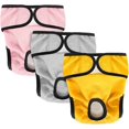 thumbnail image 1 of Pañales lavables para perros (paquete de 3), altamente absorbentes, Pañal para perros, Paquete de 3 pañales lavables para perros, Pañales reutilizables para perras (Gris Rosa Amarillo, XS), 1 of 5