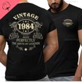 thumbnail image 3 of Camisa de algodón de 40 cumpleaños para hombres, camisetas con estampado de leyendas nacidas en 1984, Vintage de 40 años, pecho izquierdo, espalda completa, 3 of 5