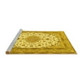 thumbnail image 2 of Ahgly Company Machine Washable Indoor Square Medallion Yellow Traditional Area Rugs, 4' Square, 2 of 4