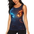 thumbnail image 2 of Picia Red And Blue Fire Dragon C Pattern Women's Workout Tank Top,Breathable Activewear,Slim Fit Athletic Top,Versatile Workout Moisture-wicking top-Large, 2 of 9