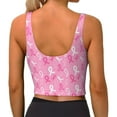 thumbnail image 3 of Naloa Breast Cancer Awareness (3) Sports Bras for Women, High Support Bra with Removable Pads, Comfortable - Small, 3 of 9