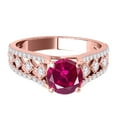 thumbnail image 2 of Aonejewelry 1.20 Ct. Halo Unique Design Created Ruby and Diamond Engagement Ring Crafted In 14k Solid Rose Gold, 2 of 4