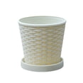 thumbnail image 2 of Cheapark Bamboo Texture Plastic Planter Round Flower Pot Home Decor Indoor Succulent Green Plant Growing Accessory, 2 of 6