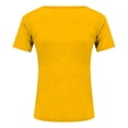 thumbnail image 4 of Helii Women's V Neck T Shirts – Short Sleeve Slim Fit T Shirt, Summer Basic Tees for Women, Solid Casual T Shirts with Regular Shoulder, Soft Lightweight Everyday T Shirts Yellow,S, 4 of 5