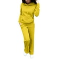 thumbnail image 6 of Breezora Women's Hooded Sweatshirt And Jogger Set With Pockets Comfortable Lounge Suit For Everyday Wear XXL Size Yellow, 6 of 8