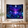 thumbnail image 5 of Fantasy Forest Moon Over Bioluminescent Lake Mystical Celestial for Nature Lovers, Fantasy Forest Decor Housewarming Gift Tapestry Wall Hanging for Bedroom, Living Room and Dorm, 5 of 7
