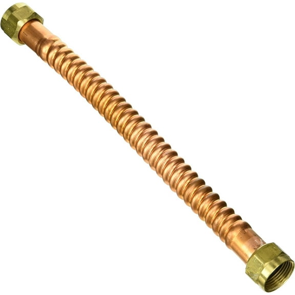 LASCO 10-1351 Water Flex, Corrugated Copper, Brass Nuts, 3/4-Inch Female Pipe Thread by 12-Inch Long