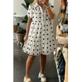thumbnail image 2 of Women's White Polka Dot Print Short Sleeve Collared Buttoned Tiered Babydoll Dress | [ZhiHiMeRi] | (US 12-14)L, 2 of 12