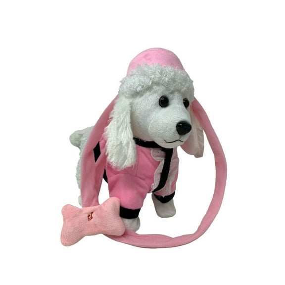Battery Operated Little Walking Plush Puppy/Dog With Leash For Kids- ship 1 pc (color may vary)