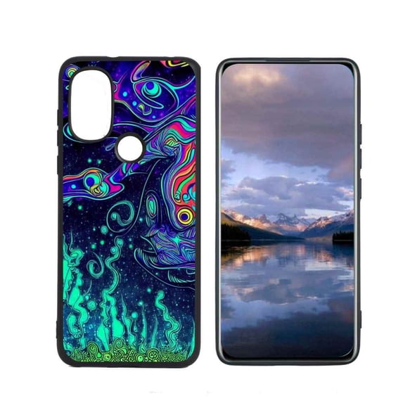 Compatible with Moto G Power 2022 Phone Case, Psychedelic-Trippy-Alien-Art-Visuals-Colours11 Case Men Women, Flexible Silicone Shockproof Case for Moto G Power 2022
