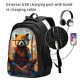 thumbnail image 2 of Easygdp Prairie Meditating Raccoon Mochila para Laptop de Viaje con Puerto USB, Mochila para Laptop con Puerto de Carga USB para Mujeres y Hombres, 2 of 7