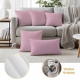 thumbnail image 6 of Pack of 2 Outdoor Pillow Covers 16x16 Inch Waterproof Pink Burlap Texture Throw Pillow Covers,Decorative Couch Pillow Shams Protectors Farmhouse Vintage Pink Patio Garden Pillowcases Cushion Covers, 6 of 8