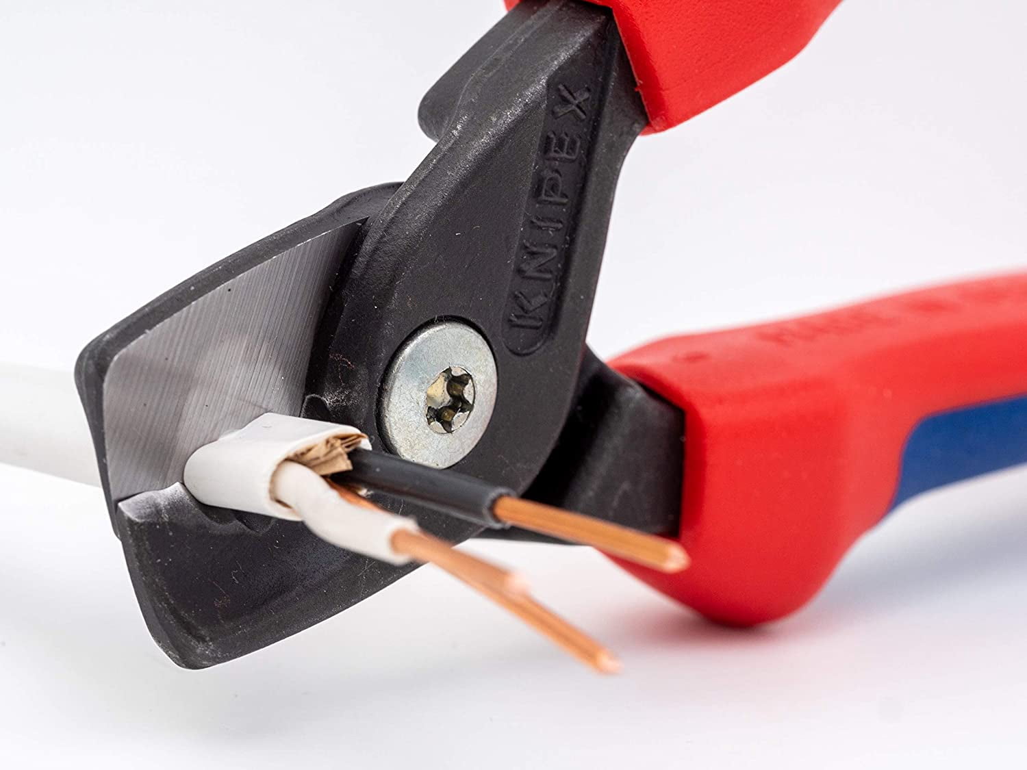 KNIPEX Cable Shears with StepCut Cutting Edges - 1000 V Insulated, packaged in clam shell