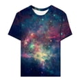 thumbnail image 1 of T-shirts pour Femmes Mode Décontractée Col Rond Étoile Scintillant Imprimé Manches Courtes T-Shirts pour Femmes Bleu Clair TTG, 1 of 4