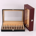 thumbnail image 2 of Caja De Presentación De Bolígrafo Vintage, 12 Ranuras Caja de material cuero Sintético Estuche De Estuche De Almacenamiento Bolígrafos de material cuero Caj Negro Fernando Almacenamiento de cajas de bolígrafos, 2 of 7