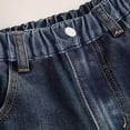 thumbnail image 3 of Girls Wide Leg Pants Girls Jeans Elastic High Waisted Wide Leg Baggy Denim Pants with Pockets, 3 of 8