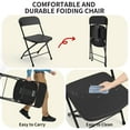 thumbnail image 4 of SHGJ&SOFT Set of 10 Folding Chairs, Plastic Seat and Backrest, Black Metal Frame Chair, Suitable for Indoor and Outdoor,Capacity 350 lbs (Black, 10-Pack), 4 of 8