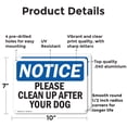 thumbnail image 2 of (2 Pack) Please Clean Up After Your Dog OSHA Notice Sign 10 Inch X 7 Inch Indoor / Outdoor Rust-Free Aluminum Metal Signs for Workplace, Workshop, and Construction Site, Made in the USA, 2 of 8