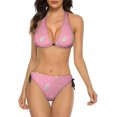 thumbnail image 1 of NICKSUN Women's Bikini Sets, Cute Print Two Piece Bathing Suits Sexy Halter Padded Bikini Swimsuits, 1 of 6