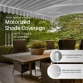 thumbnail image 4 of ALEKO 16 x 10 ft Grey White Striped Motorized Retractable Patio Awning, 4 of 14