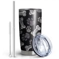 thumbnail image 2 of 20 Oz Paw Prints and Bones Coffee Tumbler Double Wall Insulated Stainless Steel Water Bottle | Metal Reusable Thermoses Flask with Cup Cap | Leak & Sweat Proof with Anti-Dust Lid, 2 of 7