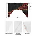 thumbnail image 6 of Red Marble Kitchen Curtains Swag Valance for Windows/Bathroom/Cafe, Gold Abstract Vintage Modern Ombre Art Rod Pocket Drape Panel Swag Curtains Valance for Bedroom/Living Room 56"x36", 6 of 6