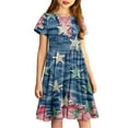 thumbnail image 2 of GERsome Short Sleeve Dress for Girls Crewneck A Line Swing Skater Twirly Party Dresses 4-14 Years, 2 of 5
