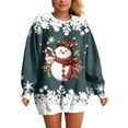 thumbnail image 6 of UngA Christmas Sweatshirts Women Merry Christmas Long Sleeve Xmas Holiday Christmas Lights Pullover Shirts Sweatshirts Women (Dark Green,S), 6 of 7