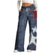 thumbnail image 3 of TaTaai Women Loose Casual Denim Print Wide Leg Pants Fashion Drawstring Waist with Pockets All Season Comfortable Daily Outdoor Fitness Wear Gift, 3 of 6