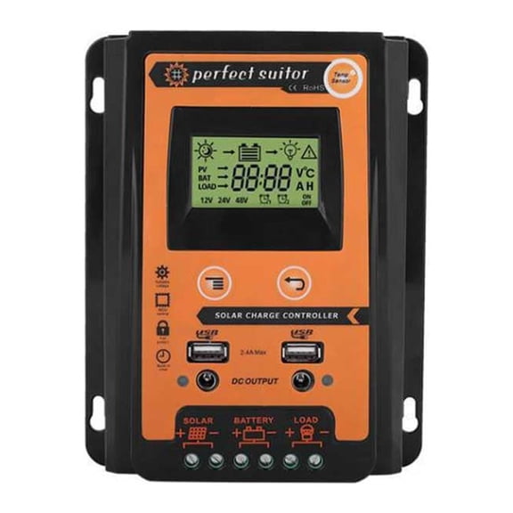 Eigraketly Controlador solar 70A PWM Controladores de carga Energía fotovoltaica Protección múltiple Suministros eléctricos para el hogar Herramientas eléctricas 30A
