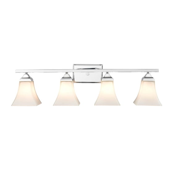 Millennium Lighting  3 Light Metal Vanity Fixture with Etched White Glass Shades Chrome Chrome Polished Over 12 Inches