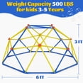 thumbnail image 3 of ENYOPRO 6ft Outdoor Climbing Dome, Kids Jungle Gym Dome Climber, Playground Climber for 3-5 Years Old, Climbing Toys for Outside, Rust & UV Resistant Steel Climbing Structures, Max 500lbs, Blue, 3 of 11