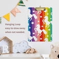 thumbnail image 7 of 12.5"x9" Rainbow Stripe Unicorn Star Clipboards, Standard A4 Letter Size Nursing Clipboard with Low Profile Metal Clip Decorative Clip Board for Office Supplies,Gold, 7 of 7