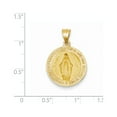 thumbnail image 4 of 14k Yellow Gold Polished and Satin Miraculous Medal Hollow Pendant Charm, 4 of 4