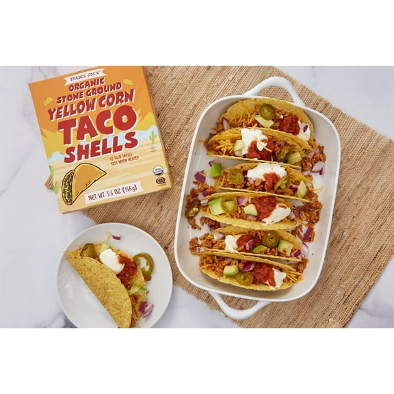 Pack of 3 - TJs Organic Stone Ground Yellow Corn Taco Shells 5.5 Oz
