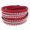 Red, variant on Women Faux Leather Shiny Hot Fix Rhinestone Inlaid DIY Multilayer Bracelet Gift