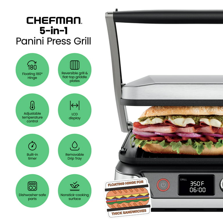 Better Chef Stainless Steel Panini Press Gourmet Sandwich Maker 985111571M
