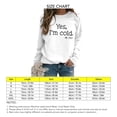 thumbnail image 4 of Sudadera de manga larga con estampado de letras y cuello redondo para mujer, estilo informal, para otoño, color blanco M, 4 of 5