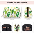 thumbnail image 2 of Cactus Pattern cartoon Makeup Bag, Large Capacity Travel Cosmetic Bag for Women Girls- Travel Toiletry Bag Leather Portable Waterproof Makeup Case Organizer with Handle, 2 of 4