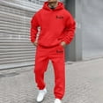 thumbnail image 2 of QHFBli Gym Men's Hooded Sweatshirt Mens Oversized Hoodie Casual Sportwear 2025 Fall Winter Hop Streetwear Fashion Top Comfortable Pullover Red XXL, 2 of 4