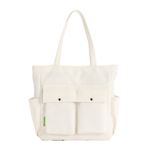 Bolso casual de mujer Bolso de mano universitario de lona versátil Bolso bandolera de color sólido