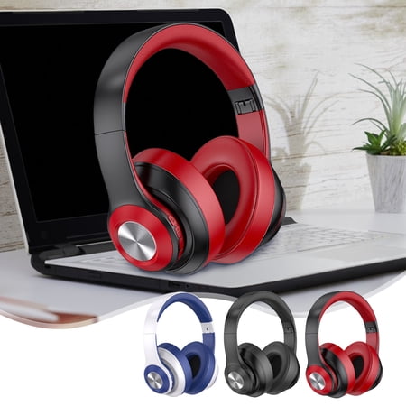 RFUGUG Long-Lasting Wireless Bluetooth Headphones Over Ear Bass-Boosted Sound Comfortable Full-Ear Cushions for Smartphones Chromebook Laptop Computer PC Tablets Travel