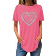 thumbnail image 2 of FAIWAD Tuniques à Manches Courtes pour Femmes, Col Rond, Blouses Amples, T-shirts Graphiques avec Cœur Mignon, 2 of 4