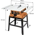 thumbnail image 5 of Lumiparty 10 Inch 15 Amp Portable Table Saw with Stand, 90°Cross Cut & 0-45°Bevel Cut, Adjustable Depth, Multifunctional Table Saw for Woodworking, Orange, 5 of 7
