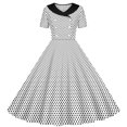 thumbnail image 3 of lcziwo Girls Cocktail Swing Dress Double Breasted Notch Lapel Polka Dot Midi Dresses 1950s Rockabilly Prom Party Dress White 13 Years, 3 of 7
